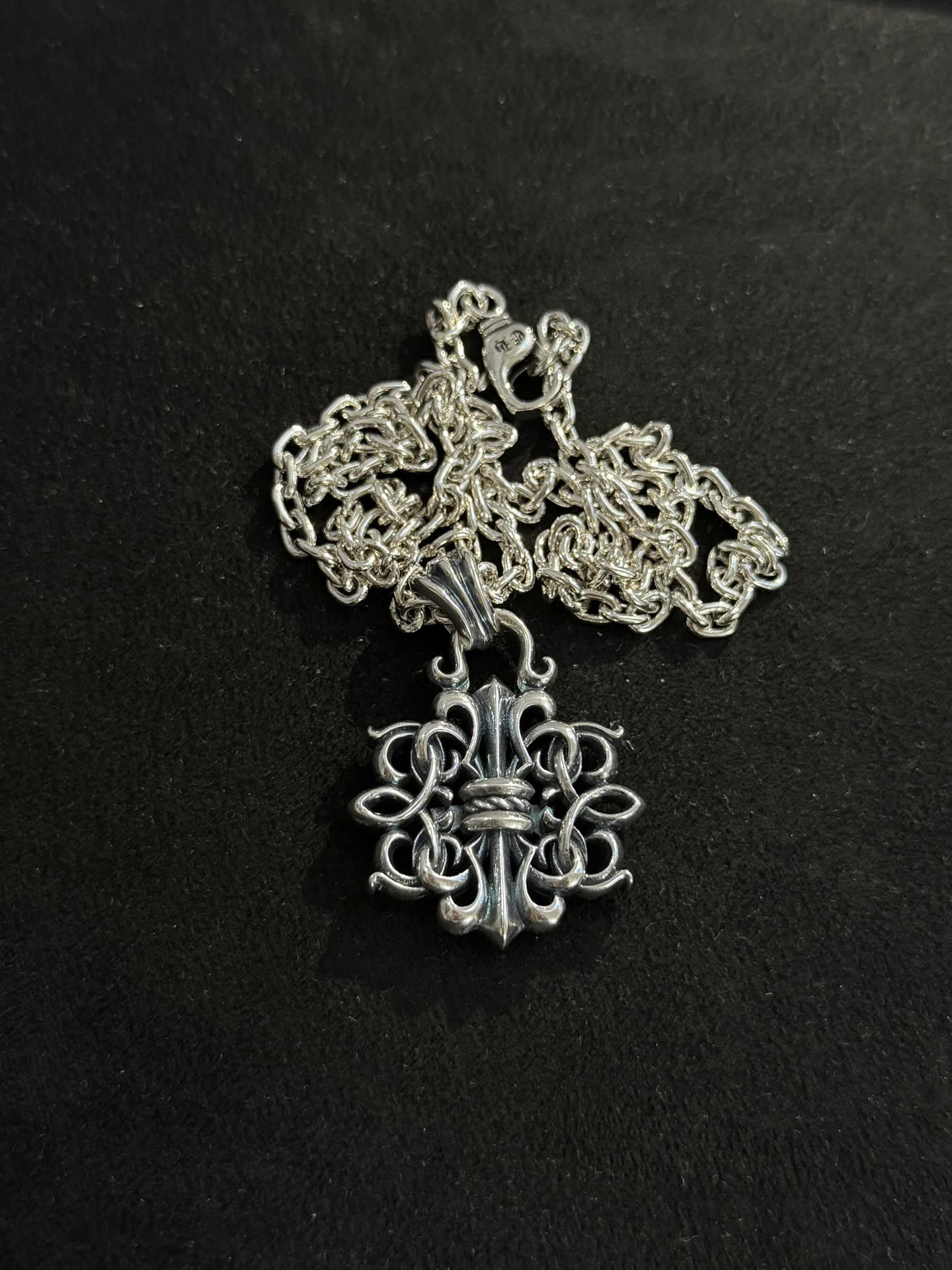 Chrome Hearts Silver Chain with Ornate Pendant